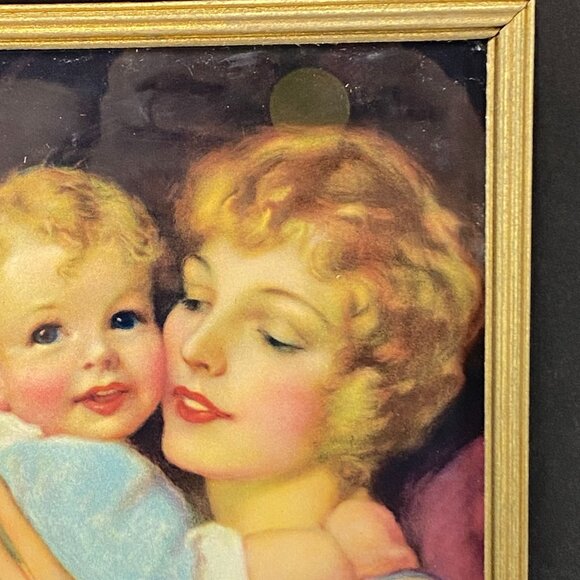 Vintage Art Deco Mother and Baby Framed Print - Picture 5 of 10